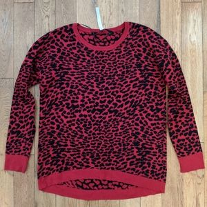 Red leopard sweater